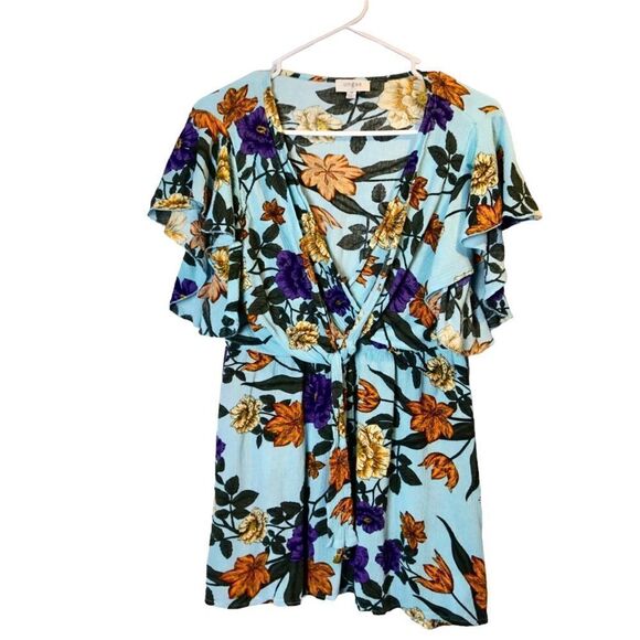 Umgee Floral Short Sleeve Top, SIze M - Picture 3 of 7